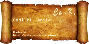 Csáki Karola névjegykártya